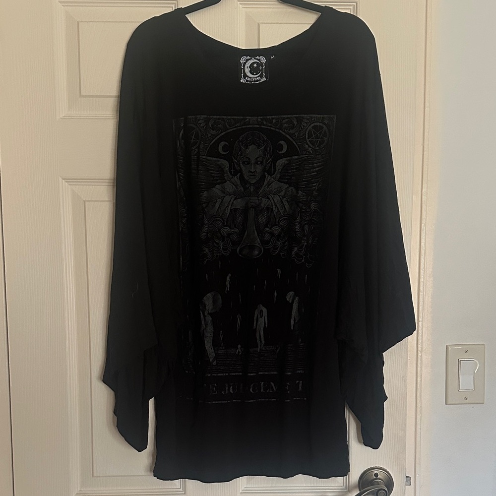 Killstar Black Graphic Kimono Sleeve Top